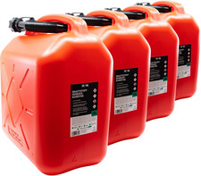 4x 20L Benzinkanister Rot