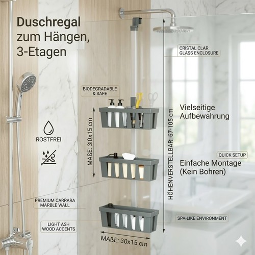 Duschregal hängend aluminium - duschregal,