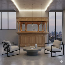 27775 Hausbar Theke Teakholz