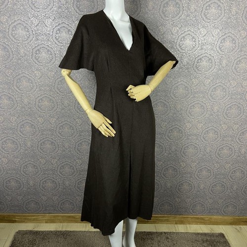Women mango dress - dress, brown