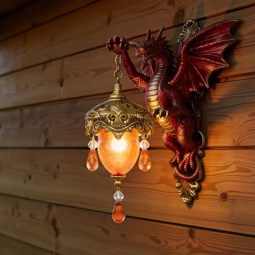 Dragon figurine led resin - figurine, led,