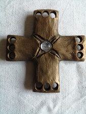 Bronze Kreuz, Kruzifix, ca. 7,5 cm x 7 cm