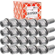 20x FEBI RADSCHRAUBE KUGELBUND AUßENSECHSKANT STAHL-/ALUFELGEN für AUDI A4