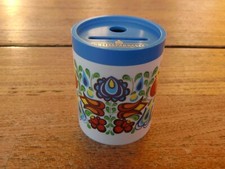 Alte Spardose Kreissparkasse 1970er Jahre Blumen Blüten TRESOR VERLAG 68 schön !