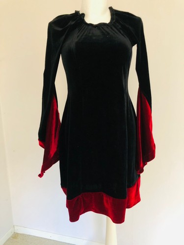 Samtkleid schwarz rot - gr., s