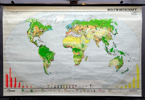 Vintage rollkarte welt global - rollkarte,