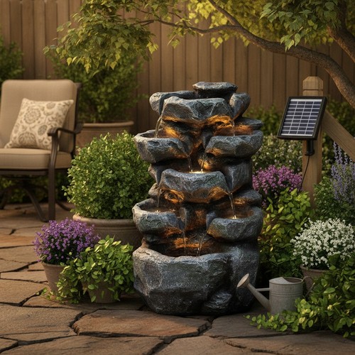 Solar brunnen outdoor rock - solar,