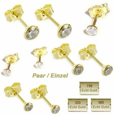 333 585 750 Gold Ohrstecker Paar / Einzel Ohrringe Damen Herren Kinder Schmuck ✅