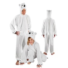 Damen- und Herren-Kostüm Overall Eisbär