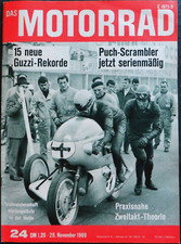Das Motorrad 24/69 Puch M 125,MC 125,MC 50,Villa-Rennmaschinen,Guzzi-Weltrekorde