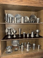 Zinn Konvolut Sammlung Zinnbecher Teller Aus Zinn Konvolut Service Vintage