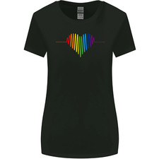 Lgbt Schwul Puls Herz Gay Pride Bewusstsein Damen Breiter Schnitt Maglietta