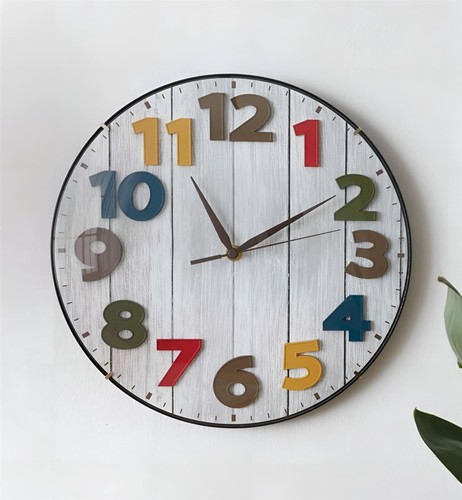 Wanduhr bunt 30 cm groß - "bunt",