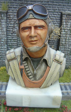 Verlinden 1:4 Top bemalte Pilotenbüste US Navy Pilot WW II "Gebraucht"(AND)