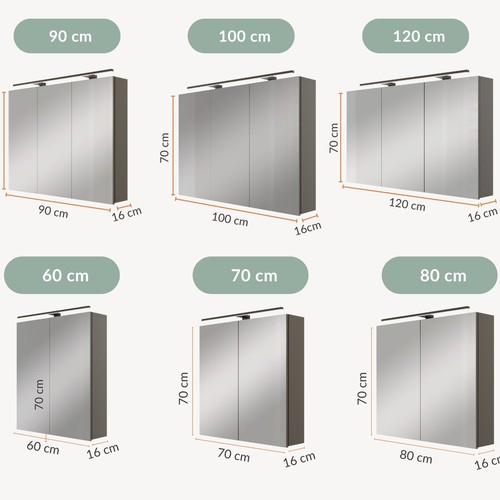 Spiegelschrank bad aria - spiegelschrank,