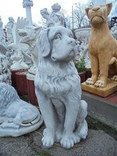 Gartenfigur, Hund, Bernhardiner, 80 cm, Steinguss, Hunde, Statue, Gartendeko