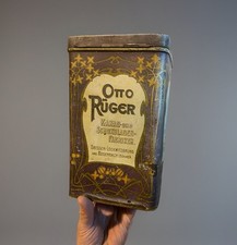 Blechdose Alt Antik Otto Rüger  Cacao um 1900 Schokolade Dresden Reklame Kakao