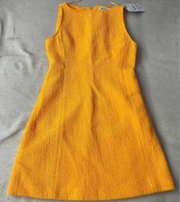 Zara A-Linien Kleid XS 34 orange Strukturmuster ausgestellter A-Linien Rock