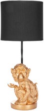 Tischlampe Affe Schwarz Gold