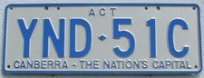 Australien Capital Territory Australia Auto Nummernschild ACT Canberra Capital