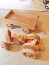 Holz Traktor mit Anhänger , Echtholz , Lanz Trecker ,Länge gesamt 87 cm , selten