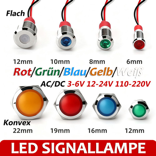 6mm 22mm led signallampe - led,