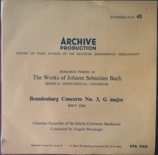 Johann Sebastian Bach , Konzertgruppe Der Schola Cantorum B Brandenburg Concer