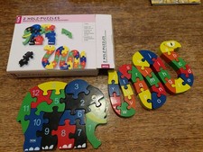 TCM 2 Holz-Puzzles Zahlen und Buchstaben Groß