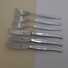 WMF Stockholm Cromargan Dessertbesteck 6 teilig Messer Gabel Dreieck TOP Nr.2