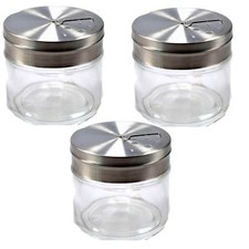 3x Gewürzstreuer Glas mit