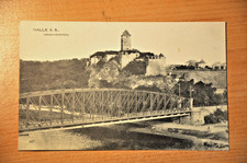 AK Halle /Saale Giebichenstein, alte Stahl-Fachwerkbrücke, von 1907