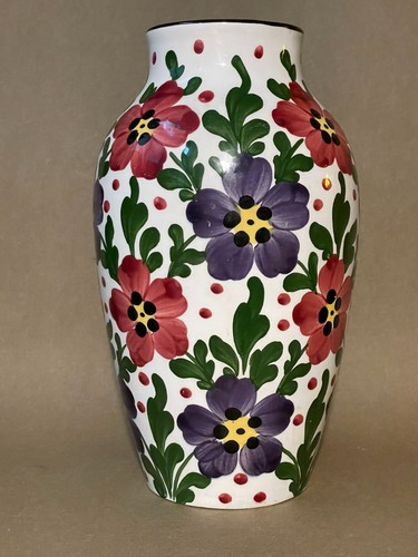 Große blumen vase - blumen, fayence
