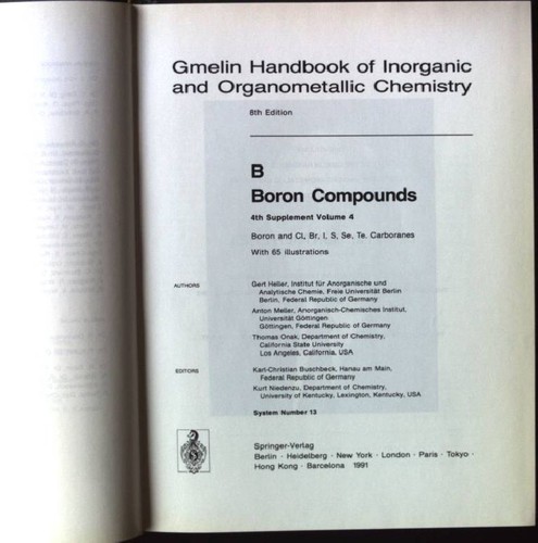 Gmelin handbook inorganic - gmelin, of