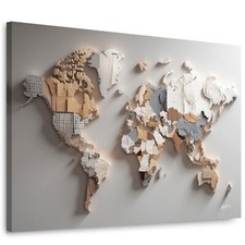 Weltkarte Leinwand Bild XXL