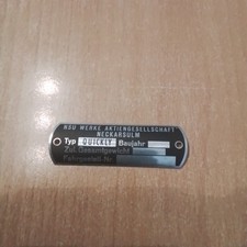 Originales Nsu Quickly Typenschild Nos Orig 100%