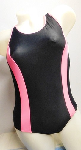 Badeanzug 164 schwarz pink - schwarz,
