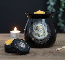 Anne Stokes Ostara Black Wax Melt Ölbrenner Geschenkset Dragon Of The Sabbat Pagan