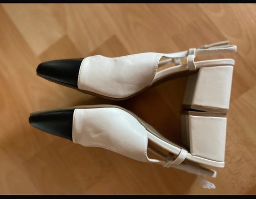 Slingback pumps bicolore weiß - pumps,