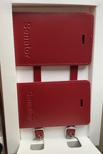 2 Lufthansa Senator Kofferanhänger Baggage Tag Leder Rot