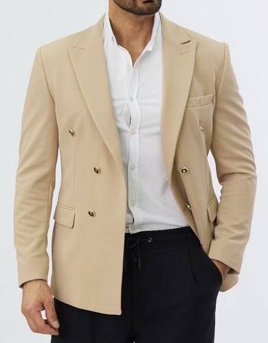 Designer beige zweireiher - beige,