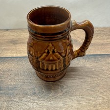 Keramik Bierkrug braun Relief