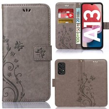 Handy Tasche für Samsung Galaxy A13 Schutz Hülle Blumen Flip Case Wallet Etui