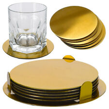 B-Ware 7-tlg Edelstahl Glasuntersetzer Set Untersetzer für Gläser rund Deko Boho