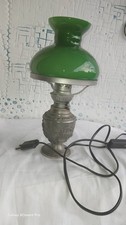  Tischlampe mit grüner Schirm Zinn