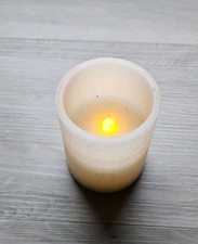 Led Wachskerze/Stumpen Weiß ca 10 cm Hoch 8 cm Dick Warmweiß 