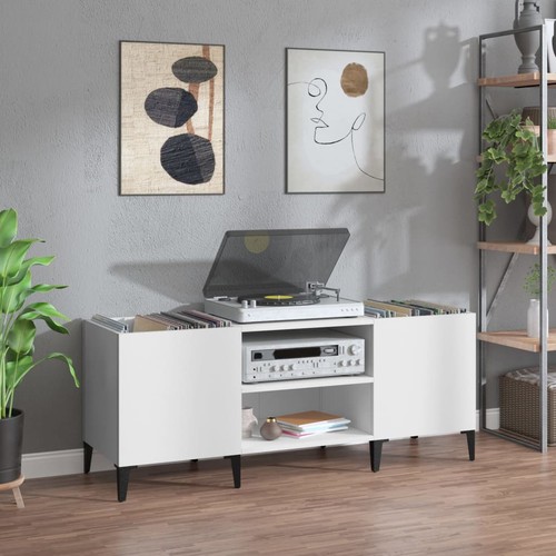 Plattenschrank weiß 121x38x48 - weiß,