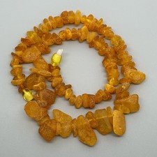 Bernstein Kette - Roh & Schraubverschluss - Helle Farbe - ca. 44cm / 25,9g