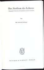 Das Studium des Lehrers