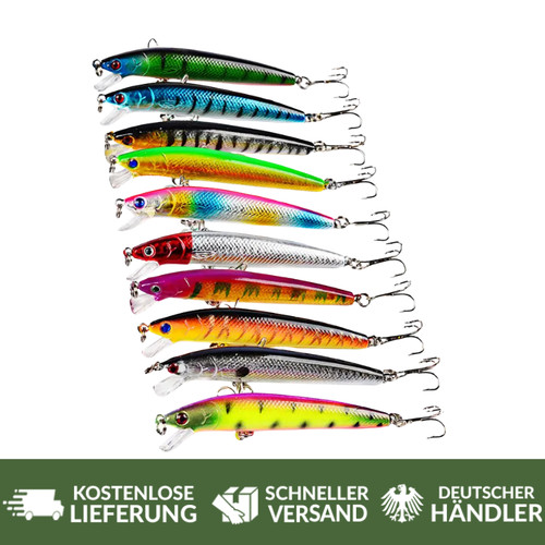 10x wobbler köder 10cm - köder, 9g