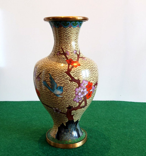 China cloisonne vase mit - china,